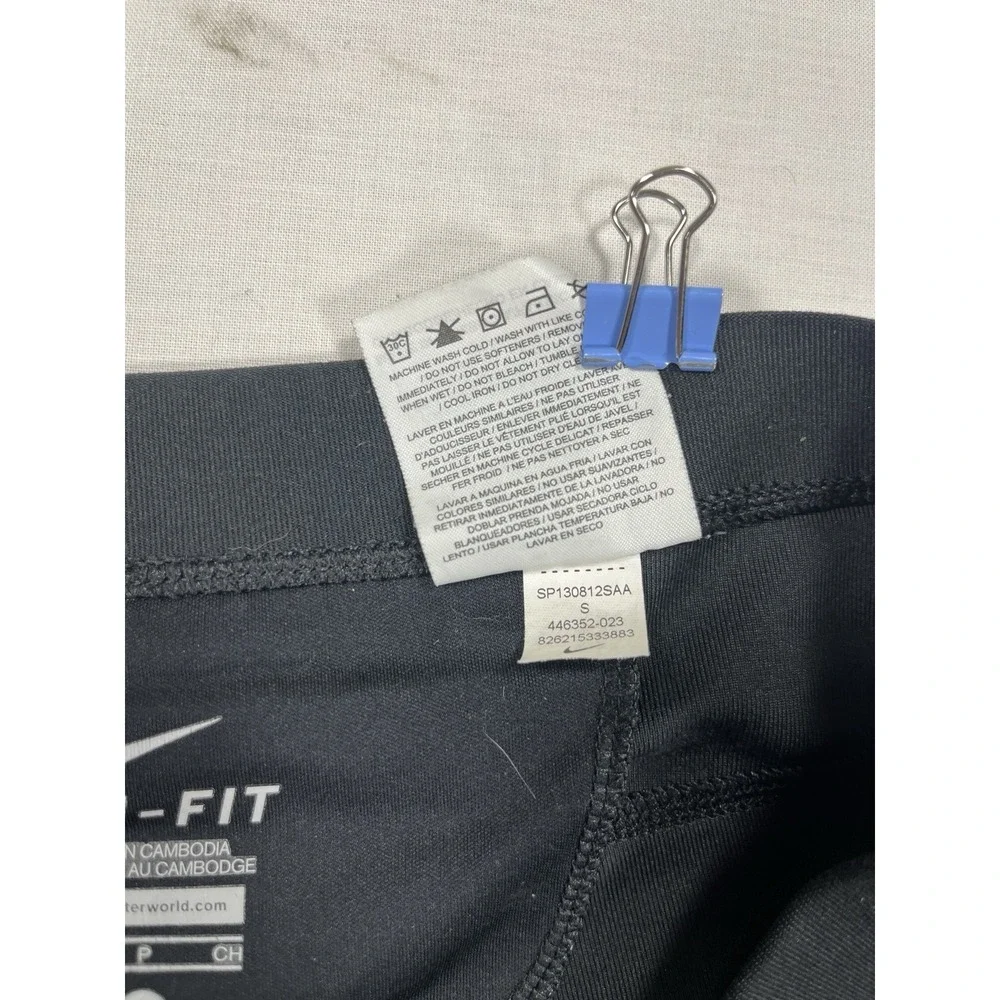 Nike Dri-Fit Capri Running Leggings Womens Small Black Orange Pink Athletic Crop